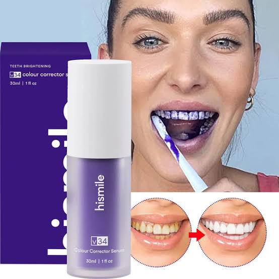 Hismile V34 Teeth Removing Deep Smoke Stains Gingiva Protection Purple Orthopedic Toothpaste Cleans Oral Cavity Brightness Teeth 30ml