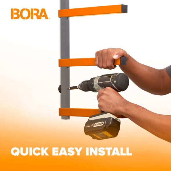 6-Level Lumber Storage Rack – Orange and Gray - Bora