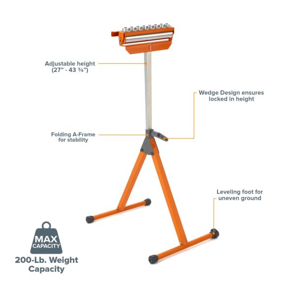 BORA A-frame Tri-Function Pedestal Roller Stand - Bora