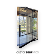 Modern Multi Pane Glass Pivot Door - Custom Iron Door Pros